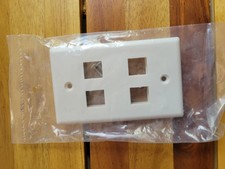 30 Pack - 4 Port Wall Plate Keystone RJ45 Cat6 Cat5e Insert Jack White WallPlate picture