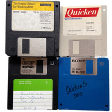 Norton Utilities 8.0 Symantec Quicken 5.0 Software Lot 3.5” DOS 1994 Win Vintage picture