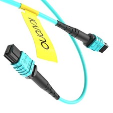Karono 3.3 Ft (1M) MPO/MTP MPO Fiber Cable 12 Fibers Female 40G OM3 Type B Aqua picture