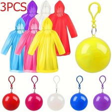 Disposable Portable Emergency Reusable Durable 3PCS Adult raincoat with keychain picture