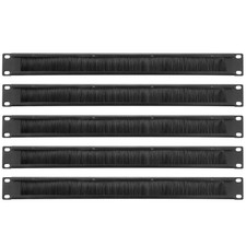 PATIKIL Brush Cable Manager 1U, 19 Inch, 5 Pack Horizontal Rack Mount Black picture