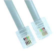 7Ft RJ11 Modular Telephone Cable  (6P4C 4 Conductor/2 Lines Reverse for Voice picture