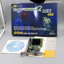 evga e geforce2 mx 400 Vintage Graphics Card agp 64mb Win 98/SE/2000 w Driver CD picture