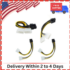 4 Pack 8-Pin PciE to Molex Dual 4-Pin Graphic Video Card Power Cord Y Splitte... picture