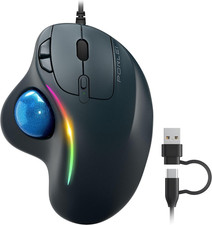 Wired Ergonomic Trackball Mouse, 34Mm Thumb Control, RGB Lighting picture