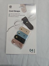 U Brands Cord Straps 4 Count Vegan Leather Cable Organizers Assorted Colors A12 picture