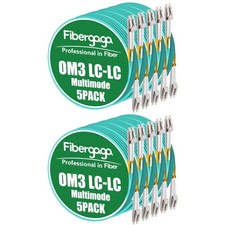 10Pack-0.5M(1.6ft) OM3 LC to LC Fiber Patch Cable, Multimode Jumper Patch Cor... picture