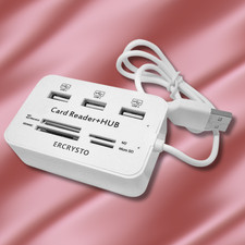Aluminum 3 Port USB 3.0 Hub MS SD M2 TF Multi-In-1 Memory Card Reader Adapter US picture