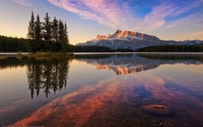 Landscape banff national park canada nature reflection Custom Gaming Mat Desk picture