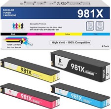 981X Ink Cartridge 4 pack XXL L0R12A L0R09A L0R10A L0R11A for PageWide 556 556dn picture