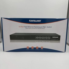 New Intellinet 16 Port Fast Ethernet POE+ Rackmount Switch 560849 picture