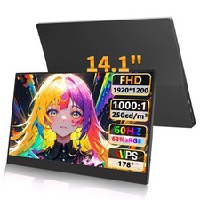 14 Inch Portable Monitor Display - IPS, HDR10, 1920x1200, Type-C, Speaker picture