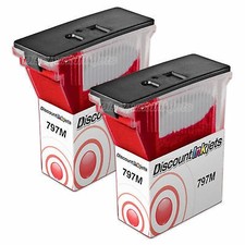 2PK 797-M Fluorescent Red Ink Cartridge Pitney Bowes MailStation K7M0 K7M0 mail picture
