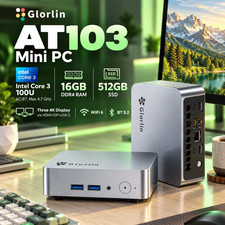 Glorlin AT103 Mini PC Intel Core 3 100U 16GB DDR4 512GB SSD WiFi 6 BT5.2 4K HDMI picture