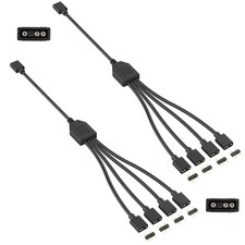 2 Pack 3Pin 5V ARGB Extension Cable Set with 8 Male Pins, 1-To-4 Addressable RGB picture