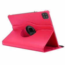 Leather Flip Rotating Portfolio Stand Case HOT PINK for iPad Pro 12.9