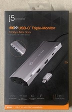 NEW - J5CREATE 4K60 ELITE USB TYPE-C TRIPLE-MONITOR MINI DOCK JCD397 picture