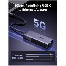 Advanced USB C to Ethernet Adapter 5Gb, Multi OS Compatible picture
