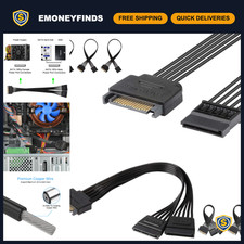 15 Pin SATA Power Extension Cable 3 Pack + 15 Pin Y Splitter Cables, Male to Fem picture