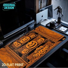 1 XXL Extra Large Halloween Jack-O'-Lantern Mouse Pad - Vintage Wooden Cabinet picture