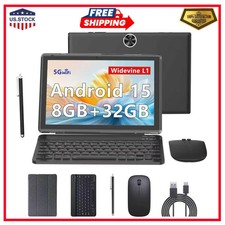 10 Inch Android 15 Tablet with Keyboard 2 in 1 Portable Laptop PC picture