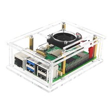 Acrylic Case For Raspberry Pi 5  Transparent Box  With Cooling Fan Heatsink picture