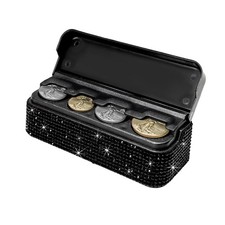 Bling Coin Holder for Car, Sparkling Rhinestone Vehicle Coin Oraganizer with ... picture