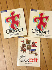 BRODERBUND Click Art Infinity CD 1-9 & 10-15 Print Shop Essentials w/ Manual picture