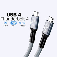 USB4 Cable 40Gbps 240W Thunderbolt 4 Type C Fast Charging Cable Thunderbolt3 USB picture