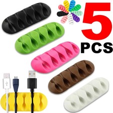 1/5Pcs Desktop Silicone Cable Winder Adhesive Earphone Cable Organizer Managem picture