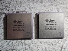 Lot of 2 Sun UltraSPARC III SME1050A LGA CPUs Gold Recovery Vintage picture