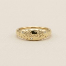 Constellation Engraved Band Ring, Diamond Star Accents, Custom Outside Name, Per picture