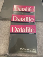 3 Vintage Verbatim Datalife 5.25 Floppy Head Cleaning Disks Sealed (30 Total) picture