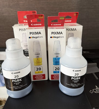 6x Canon PIXMA MegaTank Genuine Ink Refill Bottles: 4x Ink Black, 1 Cyan 1Yellow picture
