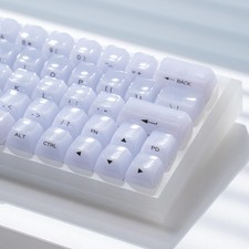 115 PCS Crystal Transparent Jelly Keycaps Clear MDA Profile White Side Printed picture