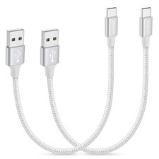 Huukein Short USB C Cable 1ft, 2 Pack A to C Carplay White  picture