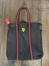 NWT Scuderia Ferrari Black Logo Techno Icon Laptop Shoulder Bag Tote & Backpack picture