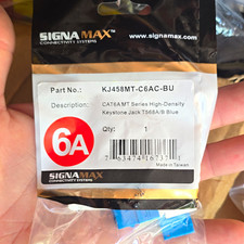 SignaMax Cat6A High-Density Keystone Jack RJ-45 Female T568A/B Blue picture