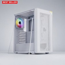 Gaming PC Case Mid Tower ATX White Computer Chassis Airflow Design Enclosure picture