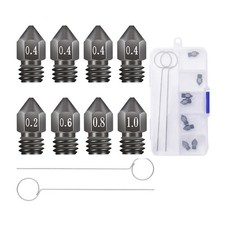 Upgrade Your 3D Printing: 8Pcs MK8 Hardened Steel Nozzles with Tool Box Included picture
