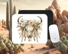 Boho cow skull themed PC/laptop Mouse Pad, CHOICE, , gifts, farm picture