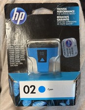 HP Genuine 02  Cyan Ink Cartridge NEW Factory Sealed picture