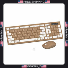 Wireless Keyboard and Mouse Combo 2.4GHz for Office and Home Mocha picture
