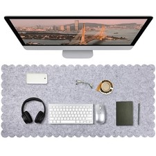 35x16.5 Inch Felt Desk Mat With Scalloped Edges Large Non Slip Mouse Pad picture