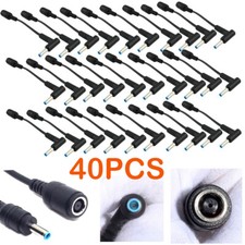 Lot of 40 DC Power Charger Converter Adapter Cable 7.4mm - 4.5mm For HP Blue Tip picture