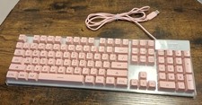 MageGee Gaming Keyboard K1 LED Backlit Keyboard with 104 Keys - Pink TESTED picture