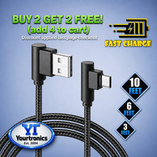 90 Degree Right Angle USB-C Cable Charger For Galaxy A13 A14 A15 A53 A54 A34 5G picture