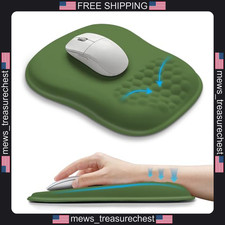 Ergonomic Wrist Support Mouse Pad with Memory Foam Cushion, 10.2x8.3 in, Green picture