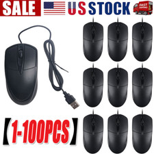 USB 2.0 Optical Wired Scroll Wheel Mouse PC Laptop Notebook Desktop Black Lot picture