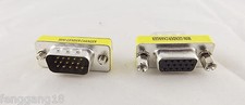 10x VGA/SVGA 15 Pin DB15 Male To Female D-SUB 3 Rows Mini Gender Changer Adapter picture